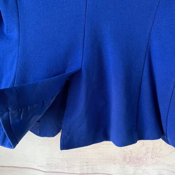 Apt. 9 Blue Blazer Jacket with Polka Dot Roll Cuff Button Closure Size XS - Picture 8 of 12